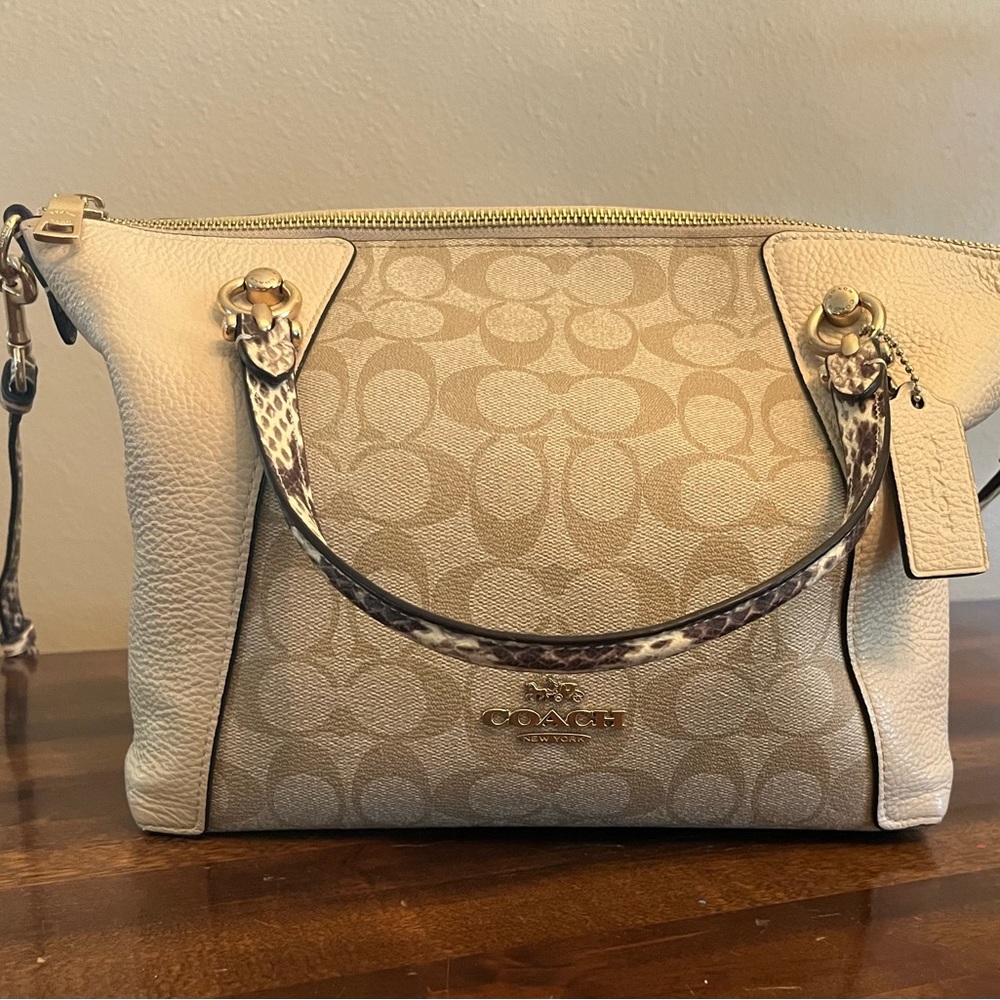 Coach Kacey Satchel In Colorblock Signature Canvas